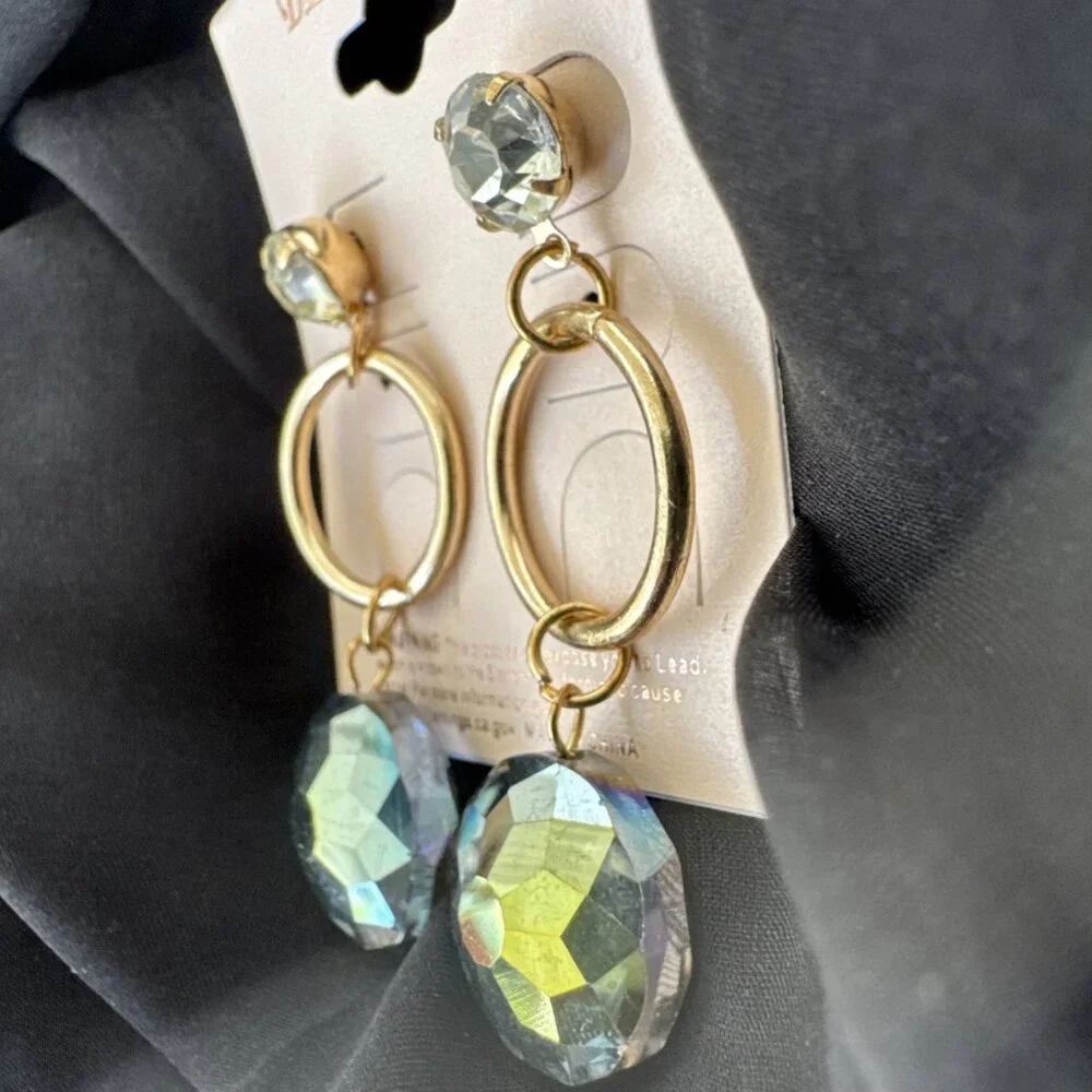 Blossom Faux Crystal Rhinestone Earrings Dangle Party Wedding Cruise NEW